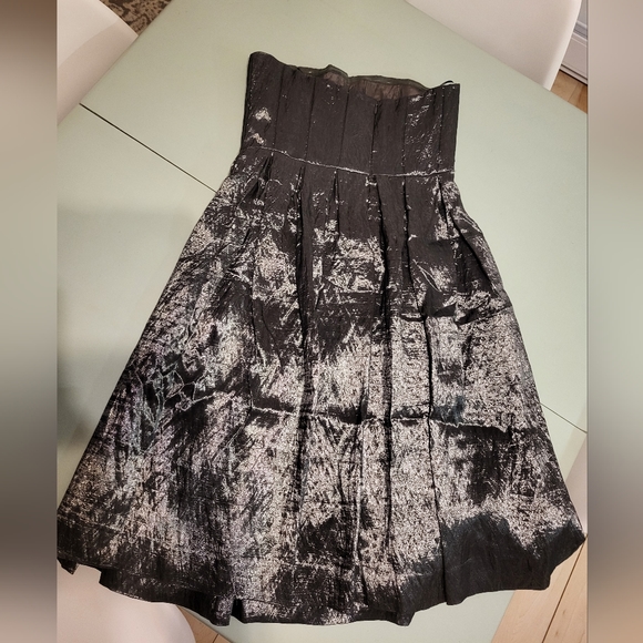 Calvin Klein Shiny Silver Strapless Dress - Size Small/Petite - Picture 2 of 5